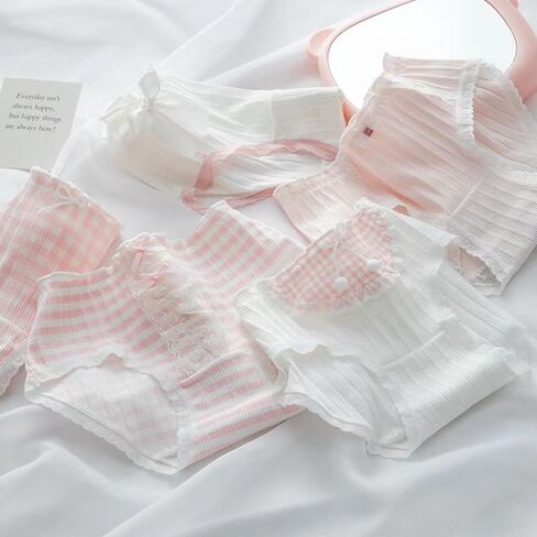 5 Pack Women Teens Pink Cotton Brief Japanese Style Anime Lolita Panties Underwear Bikini Panty Set in Saudi Arabia