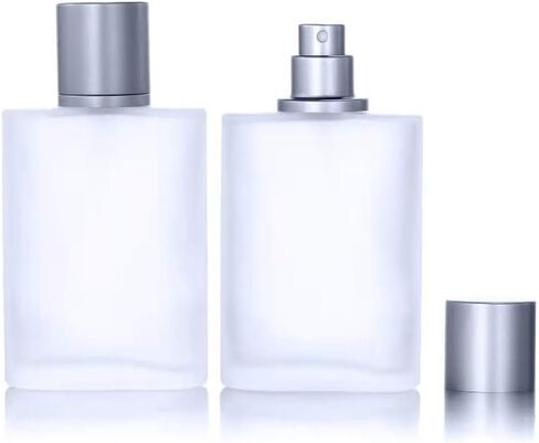 عبوتان من زجاجة رذاذ عطر زجاجية بلورية فارغة سعة 100 مل/3.38 أونصة، زجاجات عطر فارغة برذاذ ناعم قابلة لإعادة الملء مع 4 أنواع مجانية من موزع العطور (عبوتان 100 مل/3.38 أونصة زجاجات بلورية) in Saudi Arabia