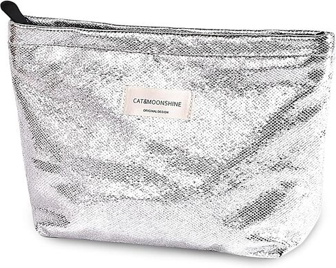 Sminra Makeup Bag Cosmetic bag Preppy Canvas Toiletry Bag for women Cute zipper pouch Organizer Travel accessories (Medium Pink Bow, Large) in Saudi Arabia