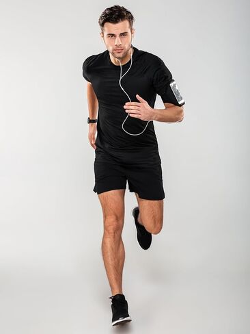 تي شيرت رجالي من Tchumum مكون من 3 قطع تي شيرت جاف مناسب للتكنولوجيا وممتص للرطوبة وسريع الجفاف وطاقم رياضي مرن بأكمام قصيرة in Kuwait