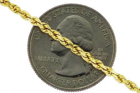 Nuragold 18k Yellow Gold 2mm Rope Chain Diamond Cut Pendant Necklace, Mens Womens Lobster Clasp 16" 18" 20" 22" 24" 26" in Saudi Arabia