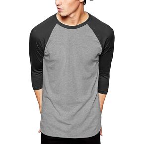 Ma Croix Essentials Mens Premium Baseball Raglan Jersey 3/4 Sleeve Tee Shirts in Kuwait