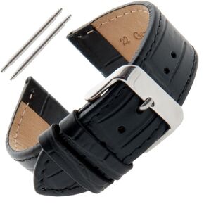 Gilden Unisex 16-30mm Gator-Grain Flat Stitched Leather Watch Strap F30 in Kuwait