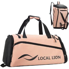 حقيبة صالة الألعاب الرياضية LOCAL LION، حقيبة سفر من القماش الخشن للرجال والنساء مع جيب مبلل ومساحة للأحذية، تصميم مقاوم للماء ومتين - مثالية للتدريبات والسفر in Kuwait