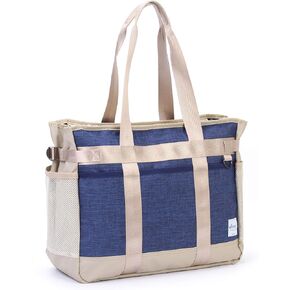 JEREVER Utility Tote Bag with Multiple Pockets for Women, Nurse bag for work,Teacher Bag Lightweight Organizer Handbag
