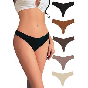 ملابس داخلية بيكيني للسيدات من IDY COSAC Tanga مكونة من 5 قطع سراويل داخلية ناعمة قابلة للتنفس رياضية نصف تغطية خلفية in Kuwait
