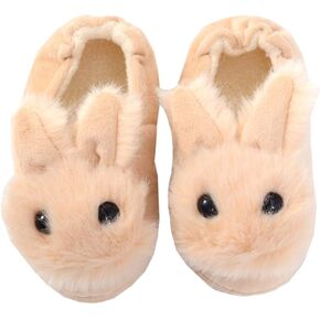 DADAWEN Toddler Boys Girls Soft Plush Slippers Cartoon Cute Animal Warm House Shoes in Kuwait