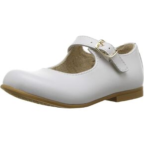 FOOTMATES Laura Mary Jane T-Strap Leather Girls Party Dress Shoes with Custom-Fit Insoles, Slip-Resistant Non-Marking Outsoles - for Toddlers and Little Kids, Ages 1-8