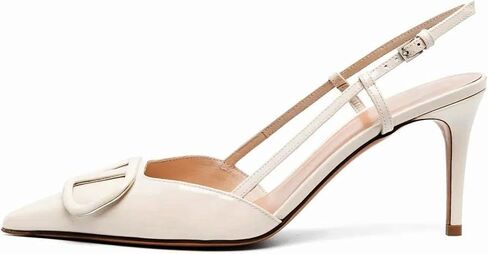BlingQueen Women Heeled Slingback Sandals Closed Pointed Toe Stiletto High Heels Patent Leather Pumps Slip-On Backless Evening Prom Party Dress Shoes in Saudi Arabia