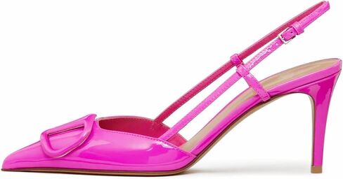 BlingQueen Women Heeled Slingback Sandals Closed Pointed Toe Stiletto High Heels Patent Leather Pumps Slip-On Backless Evening Prom Party Dress Shoes in Saudi Arabia