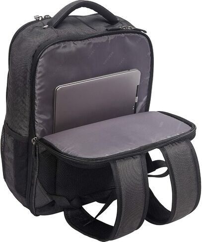 Kenneth Cole Reaction Brooklyn Commuter Slim 16" Laptop Computer Travel Work High School Bookbag, Black Polyester, Polyester Backpack in Saudi Arabia