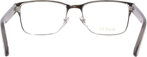 Gucci GG0750O 004 Black Silver Transparent Grey Rectangle Men's Eyeglasses in Saudi Arabia