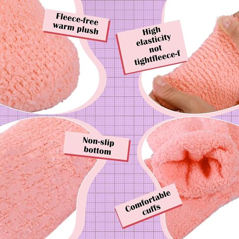 12 Pairs Non Slip Socks Hospital Socks with Grips for Women Men Athletic with Grips Soft Fluffy Slipper Socks in Saudi Arabia