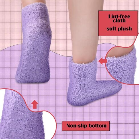 12 Pairs Non Slip Socks Hospital Socks with Grips for Women Men Athletic with Grips Soft Fluffy Slipper Socks in Saudi Arabia