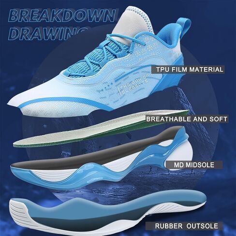 CJSPORX Mens Basketball Shoes Fashion High Top Running Sneakers Lightweight Sport Shoes for Athletic in Saudi Arabia
