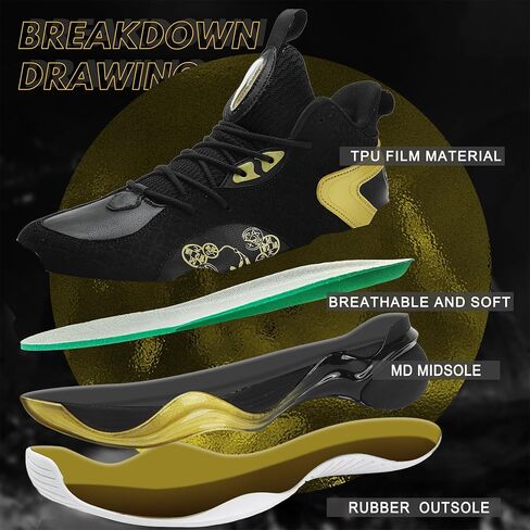 CJSPORX Mens Basketball Shoes Fashion High Top Running Sneakers Lightweight Sport Shoes for Athletic in Saudi Arabia