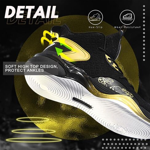 CJSPORX Mens Basketball Shoes Fashion High Top Running Sneakers Lightweight Sport Shoes for Athletic in Saudi Arabia