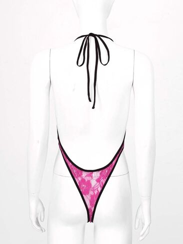 ملابس داخلية نسائية من Mufeng قطعة واحدة من الدانتيل مزهّرة بالورود، ملابس داخلية ذات قصة عالية ورقبة على شكل حرف V تيدي يوتار in Kuwait