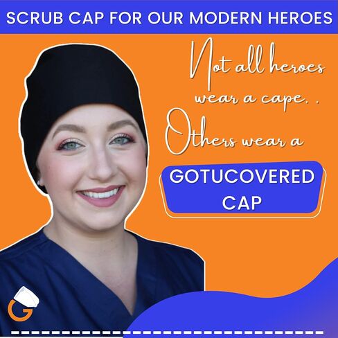 قبعة ممرضة من Gotucovered للممرضات، قبعة فرك للنساء الجراحيات، قبعة عمل لحياة الممرضة مع تطريز in Saudi Arabia