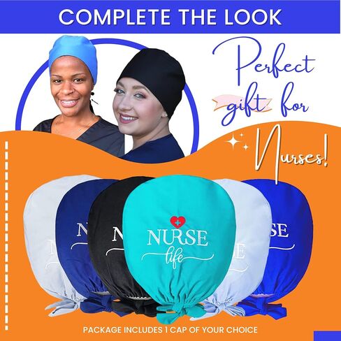 Gotucovered Caps Nurse Hat for Nurses, Scrub Cap Surgical Women, Nurse Life Working Cap with Embroidery in Kuwait