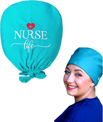 Gotucovered Caps Nurse Hat for Nurses, Scrub Cap Surgical Women, Nurse Life Working Cap with Embroidery in Kuwait
