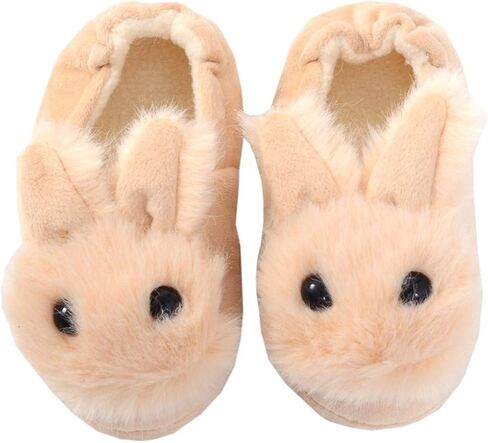 DADAWEN Toddler Boys Girls Soft Plush Slippers Cartoon Cute Animal Warm House Shoes in Kuwait