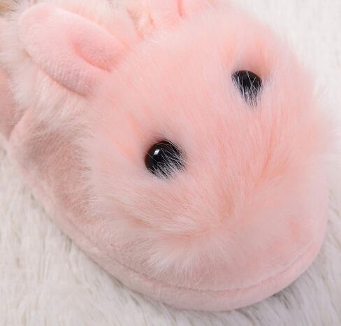 DADAWEN Toddler Boys Girls Soft Plush Slippers Cartoon Cute Animal Warm House Shoes in Kuwait
