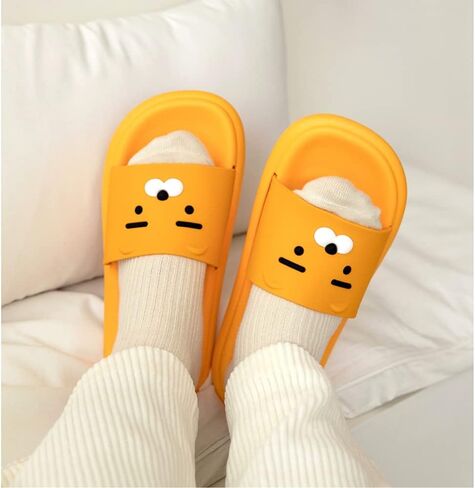 Kakao Ryan Indoor Outdoor Face Slippers, Blue & Yellow, 2.5 Little Kid in Kuwait
