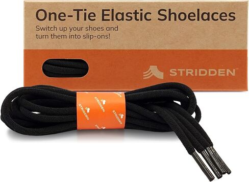 STRIDDEN 2 Pairs One-Tie Elastic Dress Shoe Laces, Eco-Friendly Stretchy Shoe Laces Turn Shoes and Boots Into Slip-On/No-Tie in Kuwait