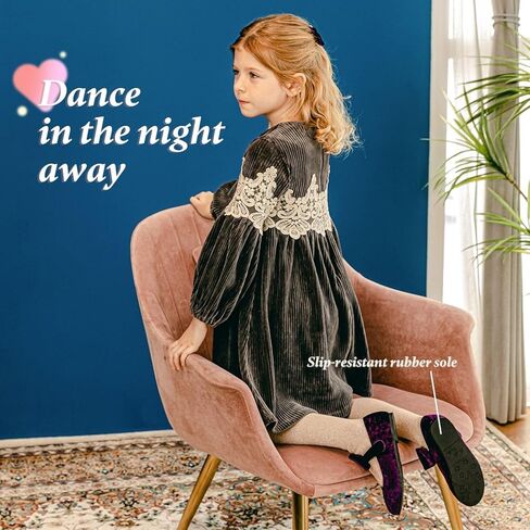 أحذية Bimbobimba الرسمية للفتيات بإبزيم من حجر الراين وكعب مسطح وكعب ماري جين للأطفال الصغار in Kuwait