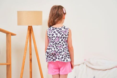 zarmfly Girls 2 Piece Outfit Summer Short Set Sleeveless Bow Knot Tank Top and Shorts Cute Clothes for Toddler Girls in Saudi Arabia