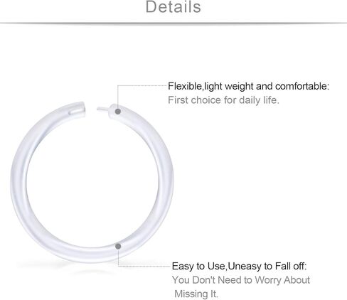 SCERRING 16G الحاجز مجوهرات الأنف هوب الدائري حدوة الحصان الغضروف Daith الزنمة خواتم التجنيب هيئة ثقب المجوهرات الفولاذ المقاوم للصدأ واضح الاكريليك 30 قطعة in Kuwait