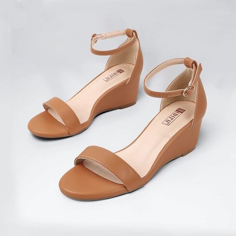 IDIFU Low Heel Open Round Toe Women's Dress Wedges Shoes Sandals | Ankle Strap Wedge for Wedding Bridal Porm Work Party Evening Cocktail Summer Graduation Business Cute Casual Ladies Guest in Saudi Arabia