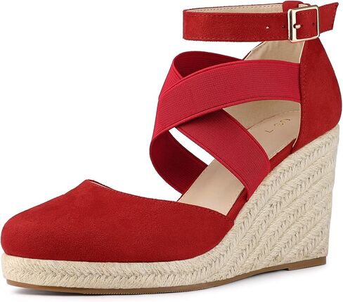 Allegra K Women's Espadrille Platform Closed Toe Wedges Heel Sandal in Saudi Arabia