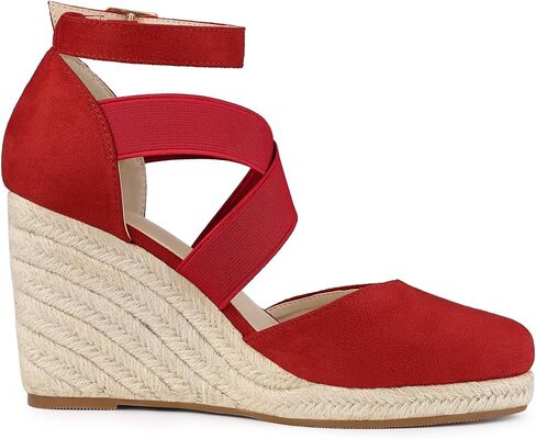 Allegra K Women's Espadrille Platform Closed Toe Wedges Heel Sandal in Saudi Arabia