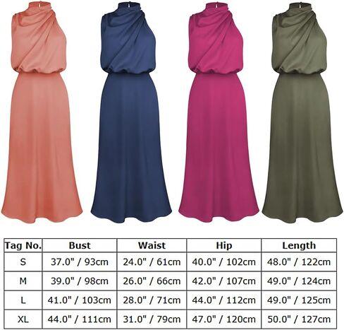ABEWIP Women's Satin Mock Neck Maxi Dress Long Sleeve Elegant Elastic High Waist Fall Formal Wedding Cocktail Prom in Saudi Arabia