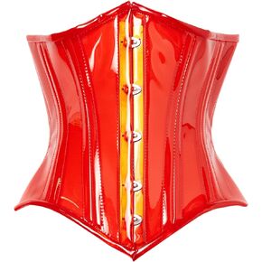 Daisy Corsets Women's Plus Size Lavish Red Clear Curvy Underbust Waist Cincher Corset, 2X