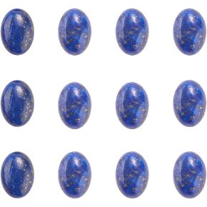 LiQunSweet 50 Pcs Natural Striped Agate Loose Gemstones Cab Oval Flatback Cabochons Cameo Bulk for Necklace Bracelet Earrings Jewellery Making - 18x13mm
