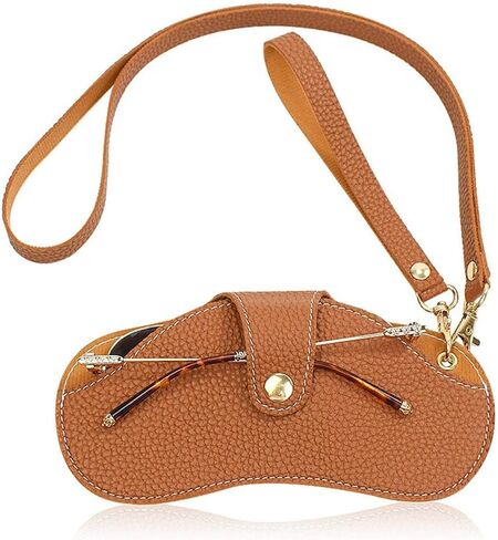 PPIOOY Glasses Case Holder Portable Slim Sunglasses Pouch Soft Eyeglasses Bag Eyewear Sleeve For Women Men(Brown) in Kuwait
