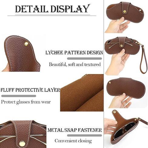 PPIOOY Glasses Case Holder Portable Slim Sunglasses Pouch Soft Eyeglasses Bag Eyewear Sleeve For Women Men(Brown) in Kuwait