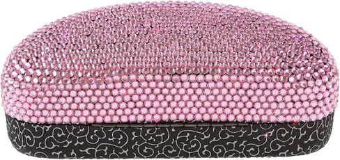Fashion Handicraft Sparkle Pink Bling Crystal Sungl Case Cute Rhinestone Gift Eyegl Box for Lady,Women,Girl,Family,Friends in Kuwait