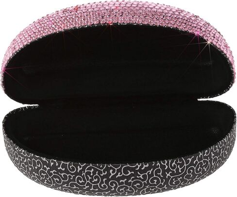 Fashion Handicraft Sparkle Pink Bling Crystal Sungl Case Cute Rhinestone Gift Eyegl Box for Lady,Women,Girl,Family,Friends in Kuwait