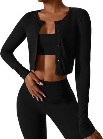 AP WARDROBE طقم يوجا أسود مكون من 3 قطع (يشمل سترة) in Kuwait