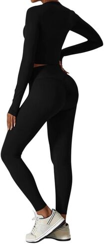 AP WARDROBE طقم يوجا أسود مكون من 3 قطع (يشمل سترة) in Kuwait