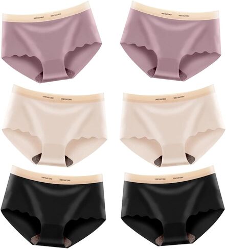 ملابس داخلية نسائية من Varsbaby بدون خياطة بدون خياطة من الحرير الجليدي غير المرئي، عبوة من 6 قطع in Kuwait