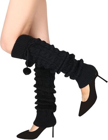 Benefeet Sox Wool Knit Leg Warmers for Women Vintage Boho Leg Warmers Long Winter Warm Thigh High Footless Boot Socks Gifts in Saudi Arabia