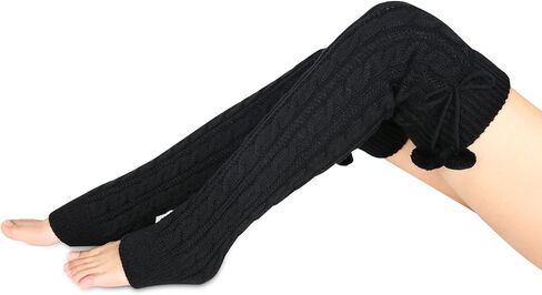 Benefeet Sox Wool Knit Leg Warmers for Women Vintage Boho Leg Warmers Long Winter Warm Thigh High Footless Boot Socks Gifts in Saudi Arabia