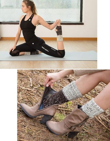 Womens Knit Stirrup Leg Warmers Boot Cuffs Socks for Dance Sports Yoga in Saudi Arabia