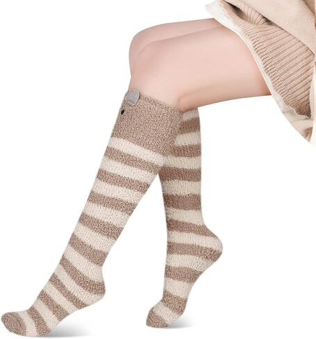 Benefeet Sox بنات لطيف الحيوان غامض جوارب طويلة إلى الركب المرأة مضحك مخطط دافئ شتاء دافئ رقيق الفخذ العليا الجوارب تدفئة الساق in Saudi Arabia