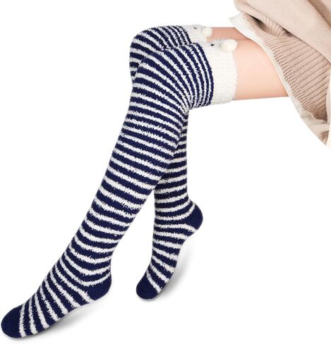 Benefeet Sox بنات لطيف الحيوان غامض جوارب طويلة إلى الركب المرأة مضحك مخطط دافئ شتاء دافئ رقيق الفخذ العليا الجوارب تدفئة الساق in Saudi Arabia